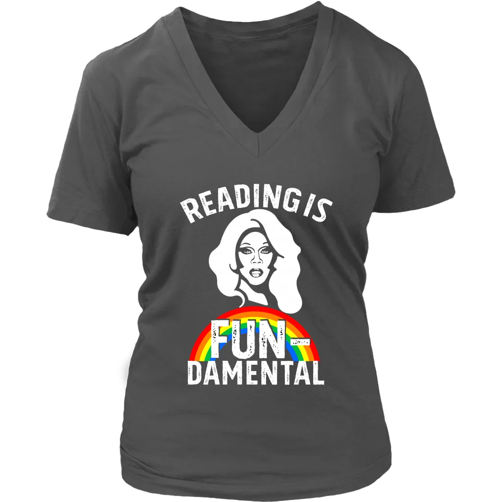 Rupaul"Reading Is Fundamental" V-neck Tshirt