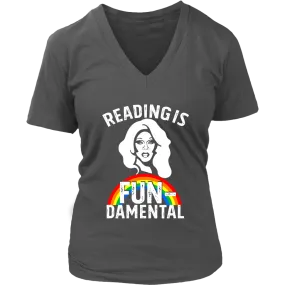 Rupaul"Reading Is Fundamental" V-neck Tshirt