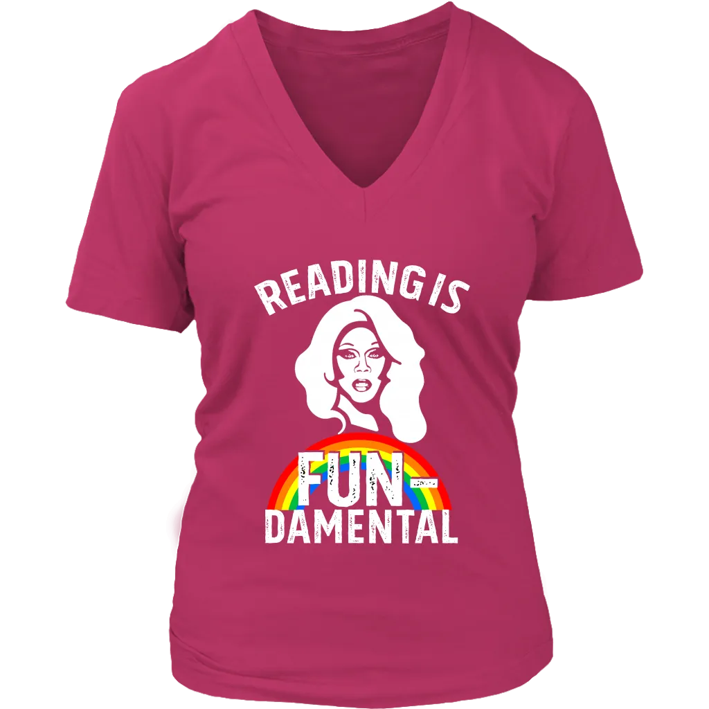 Rupaul"Reading Is Fundamental" V-neck Tshirt