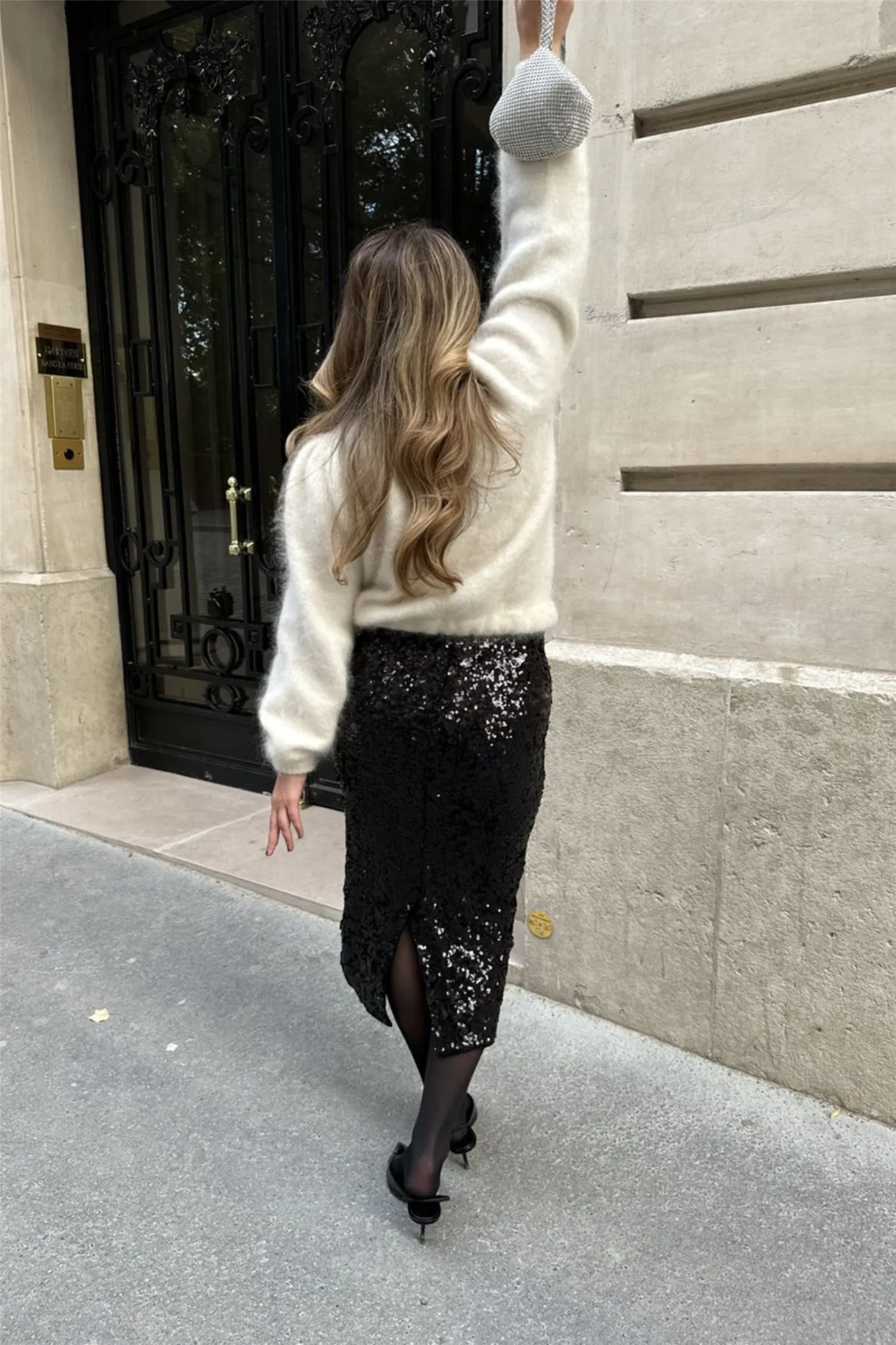 Samantha sequin skirts Black