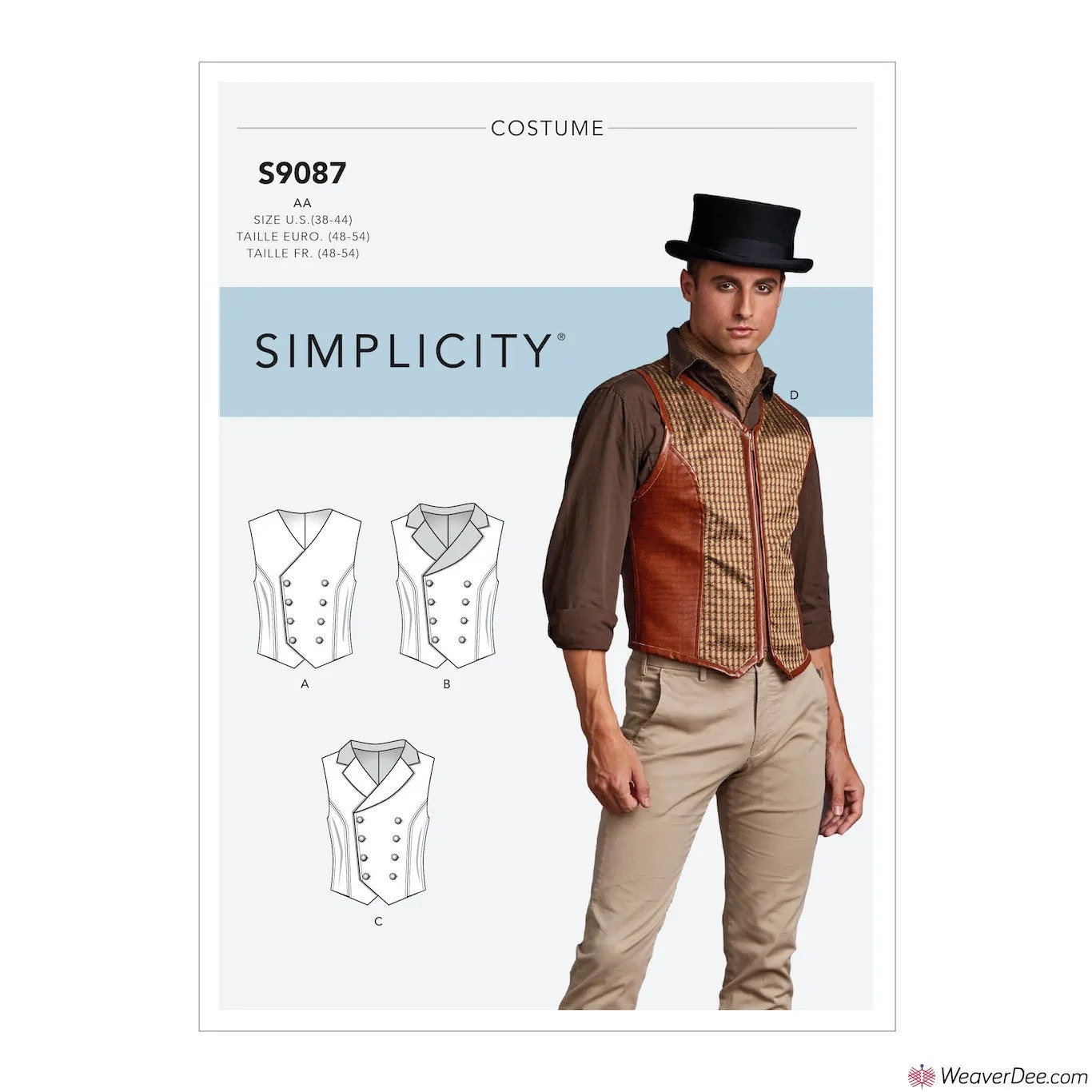 Simplicity Pattern S9087 Men's Steampunk Corset Vests