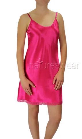 Siren Silk  Low Back Fuschia Chemise