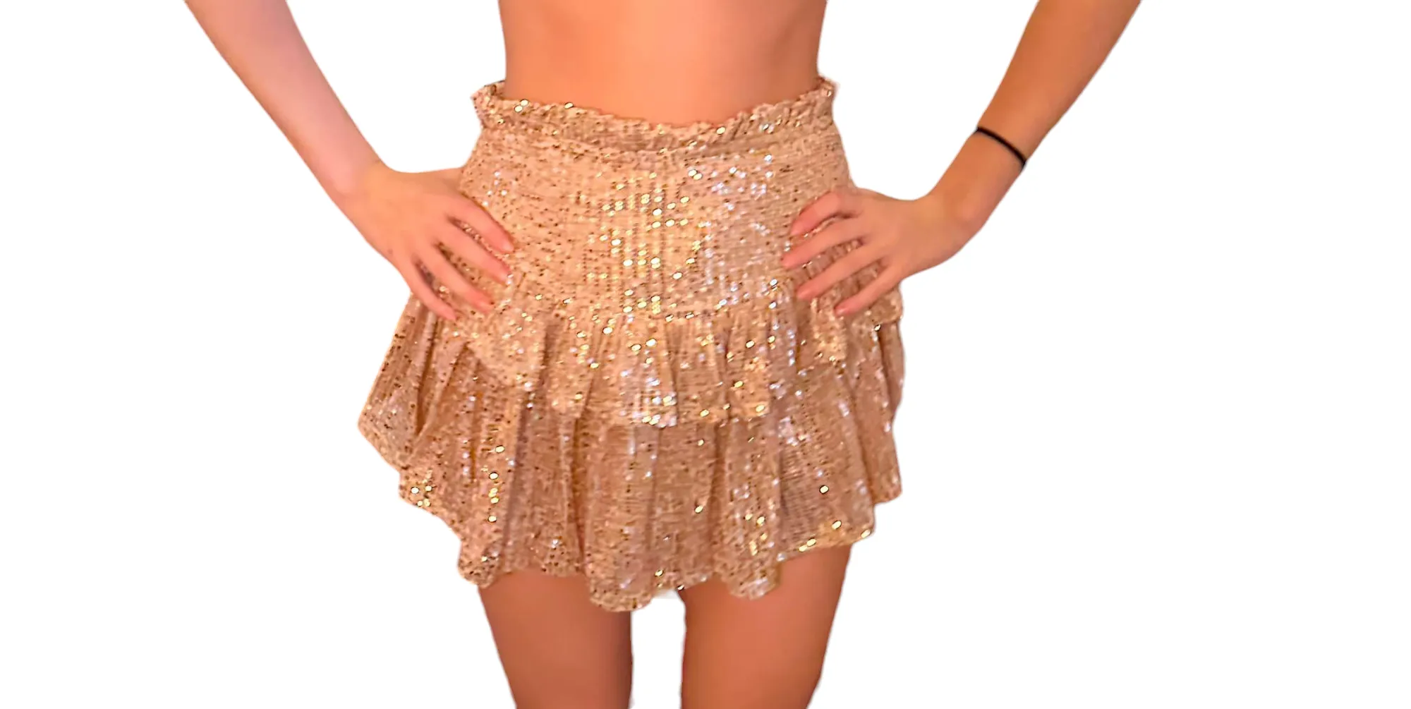 Sparkling Sequin Ruffle Skort for Festive Celebrations