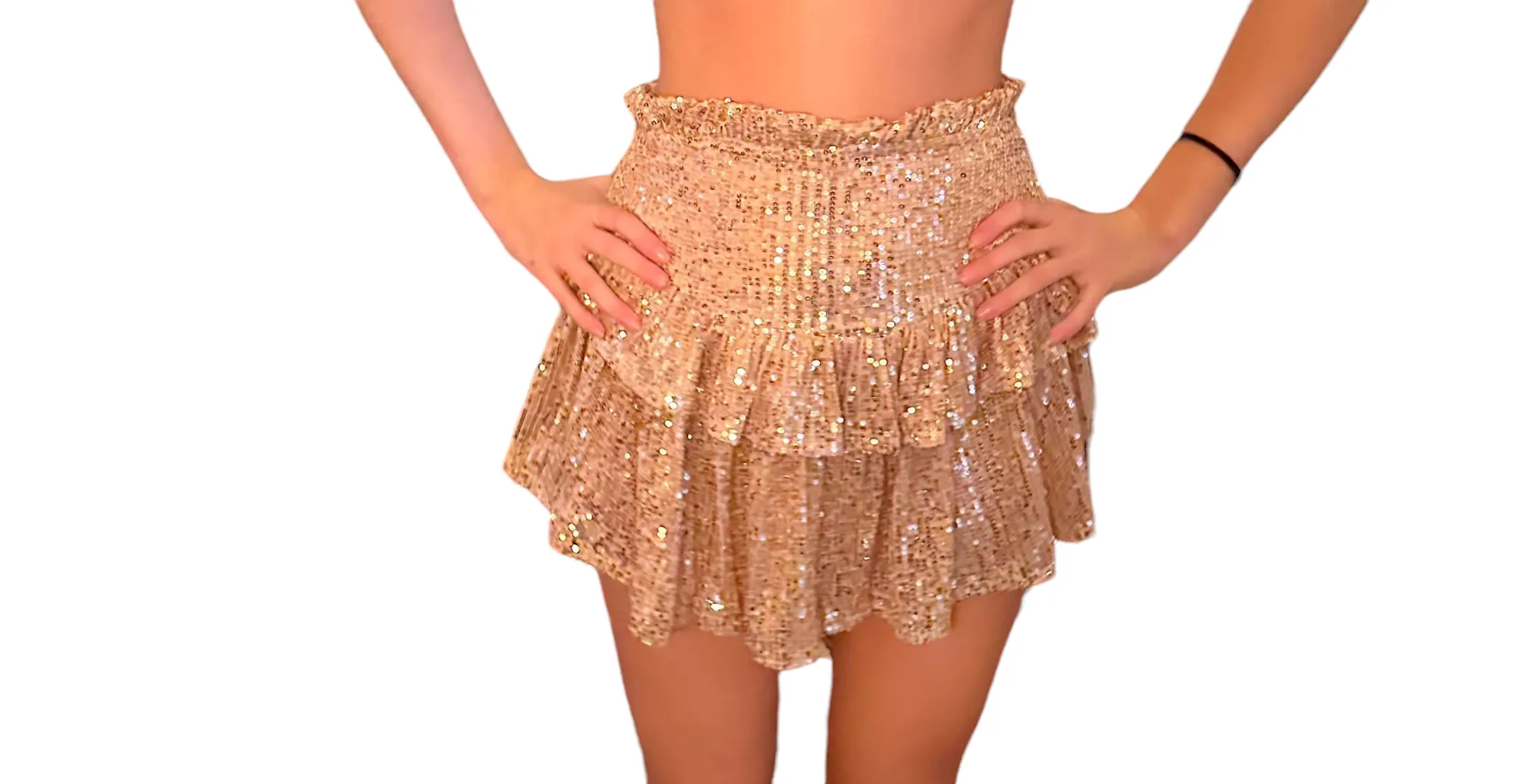 Sparkling Sequin Ruffle Skort for Festive Celebrations