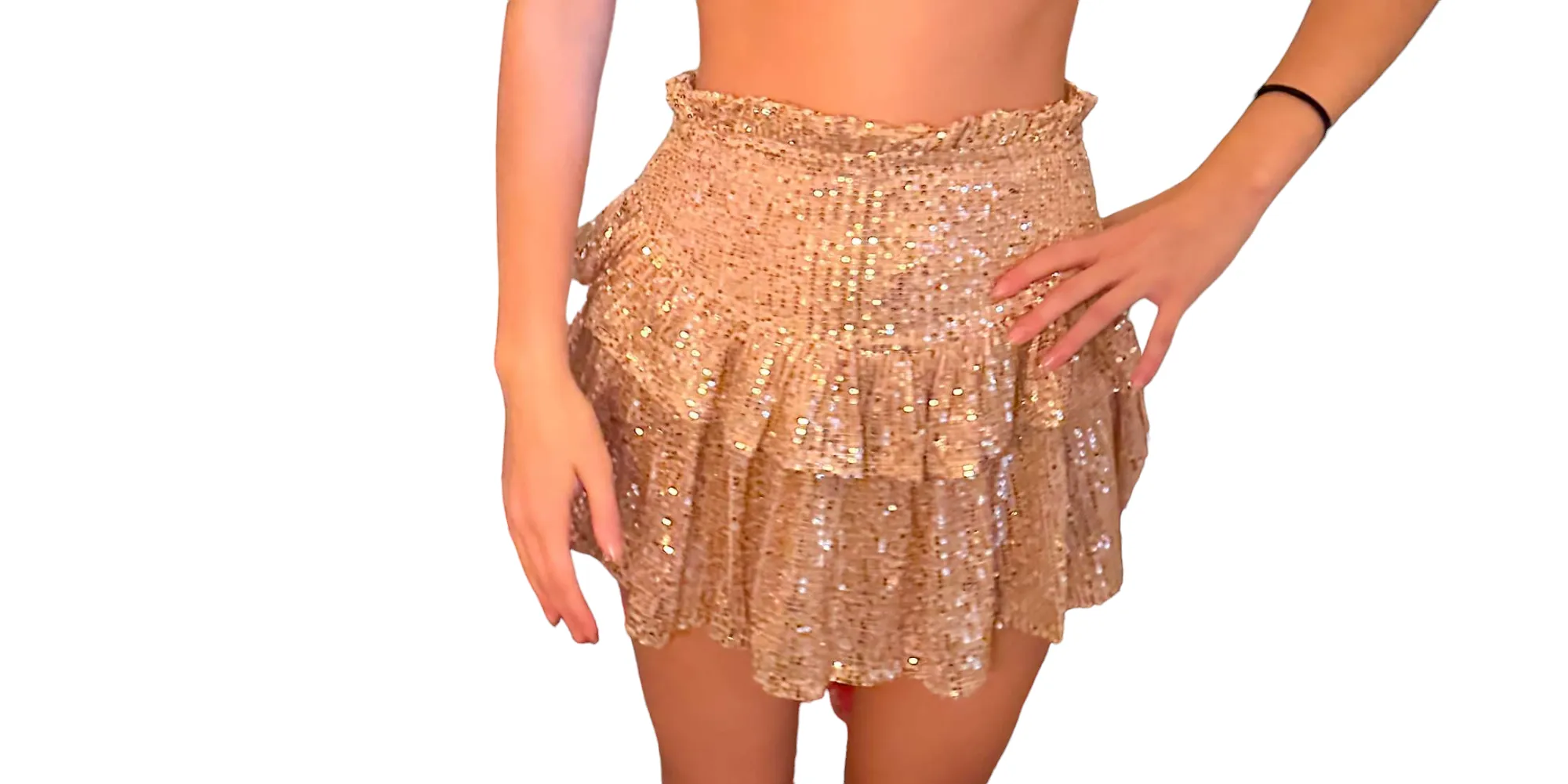 Sparkling Sequin Ruffle Skort for Festive Celebrations