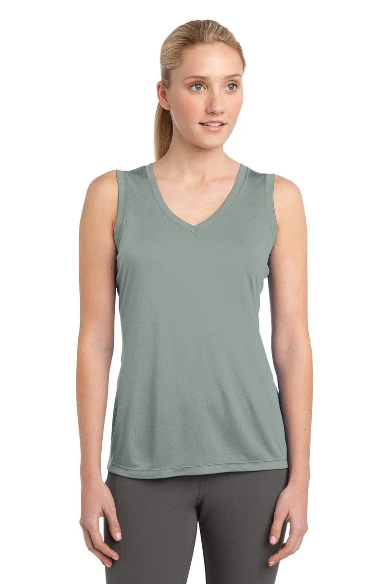 Sport-Tek LST352: Ladies Sleeveless PosiCharge Competitor V-Neck Tee