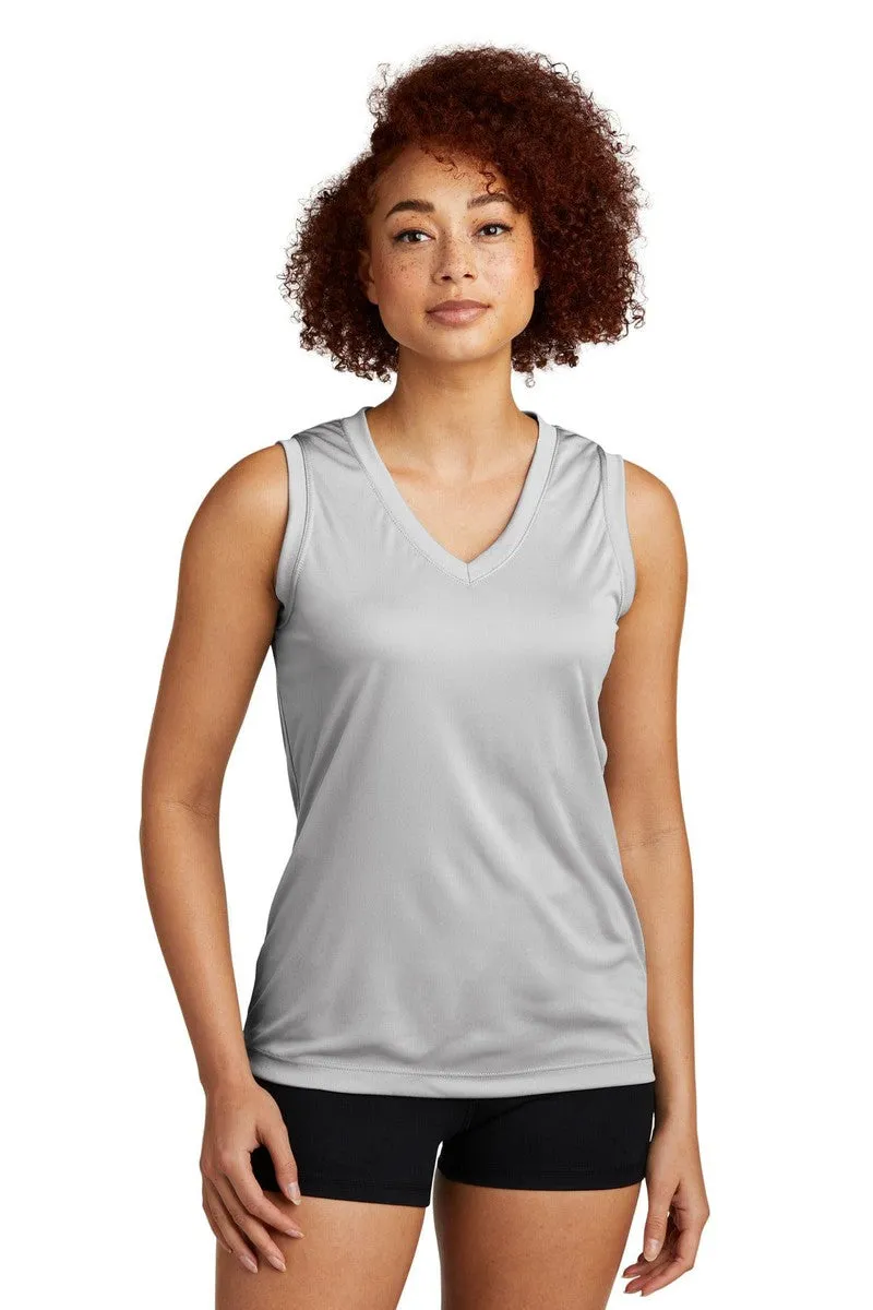 Sport-Tek LST352: Ladies Sleeveless PosiCharge Competitor V-Neck Tee