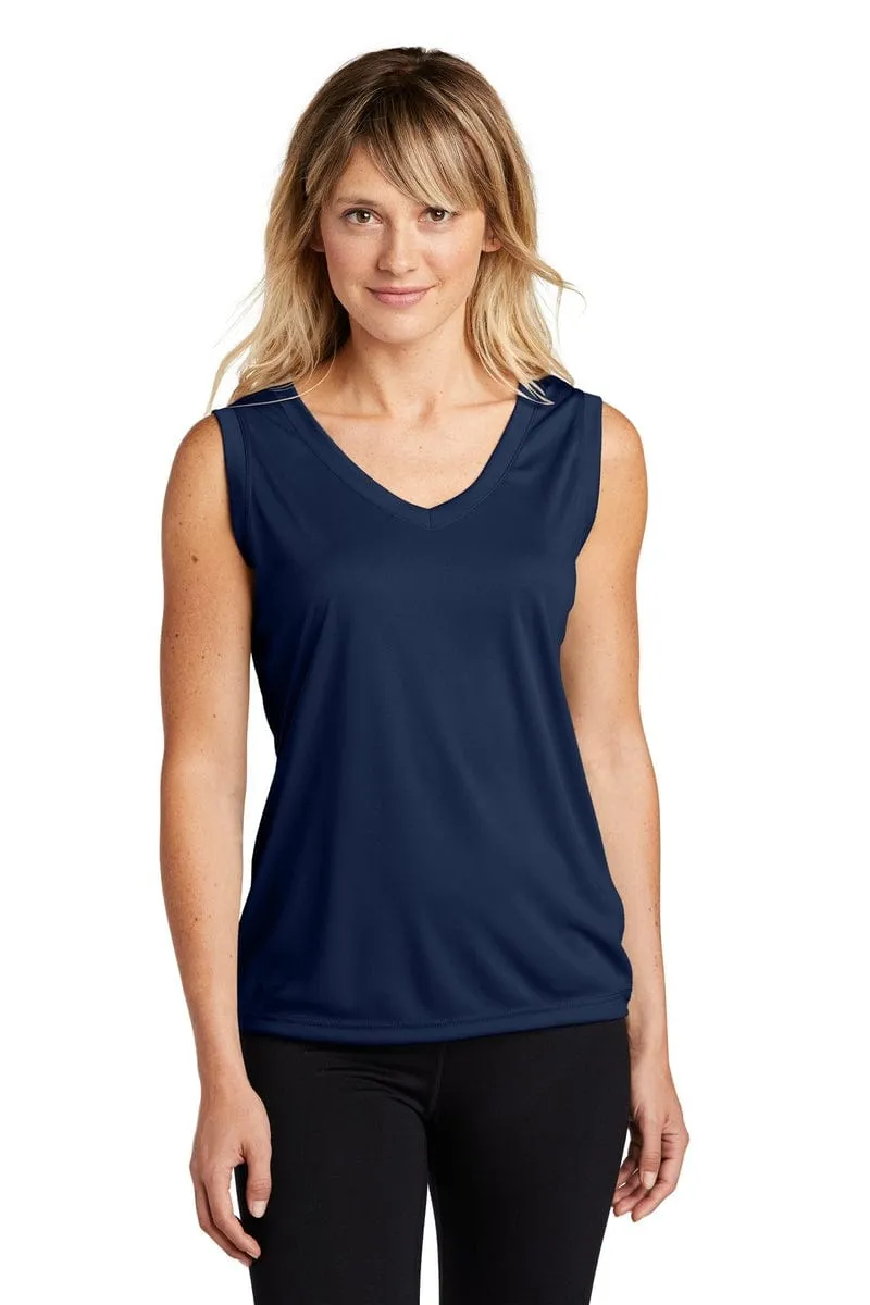 Sport-Tek LST352: Ladies Sleeveless PosiCharge Competitor V-Neck Tee