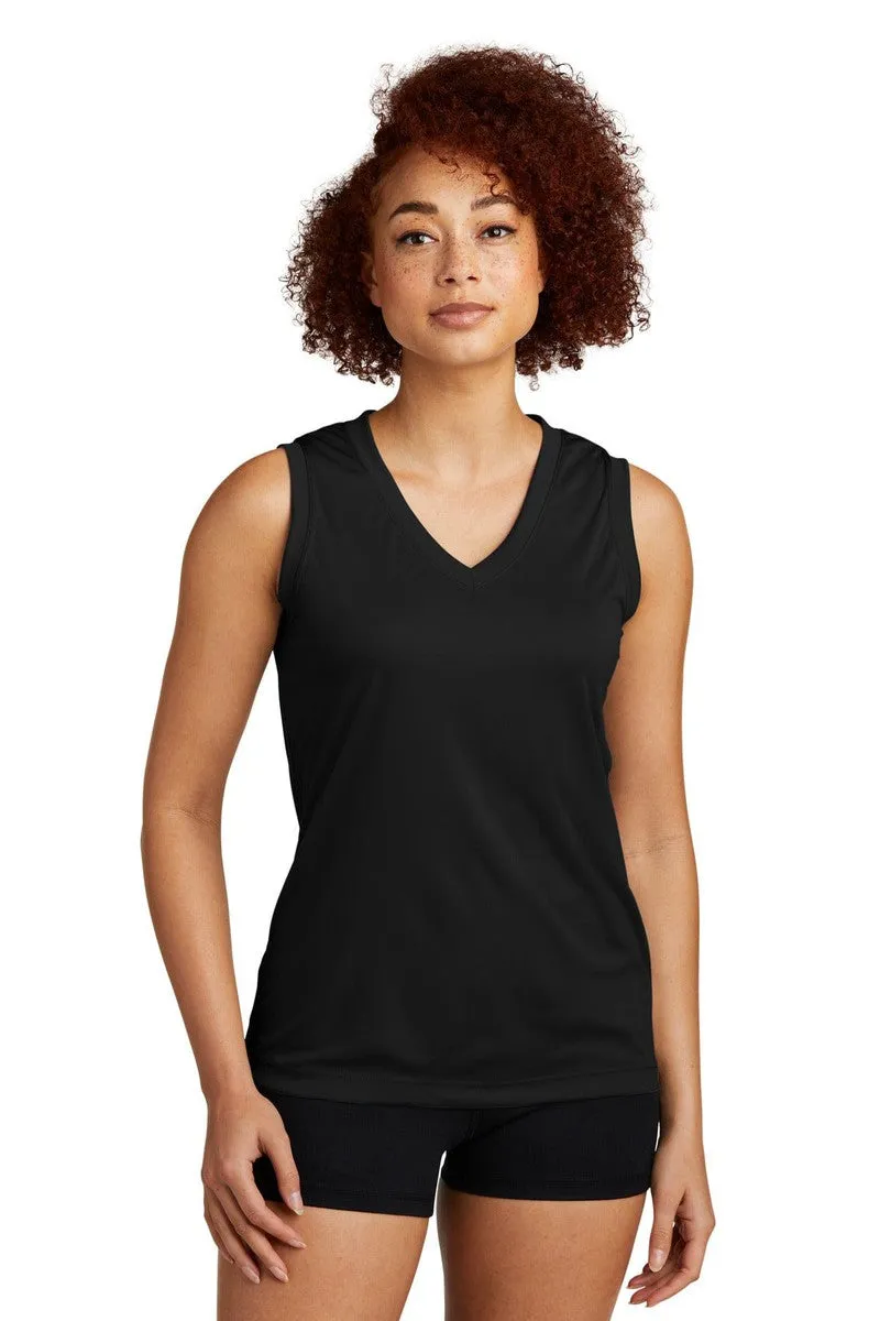 Sport-Tek LST352: Ladies Sleeveless PosiCharge Competitor V-Neck Tee