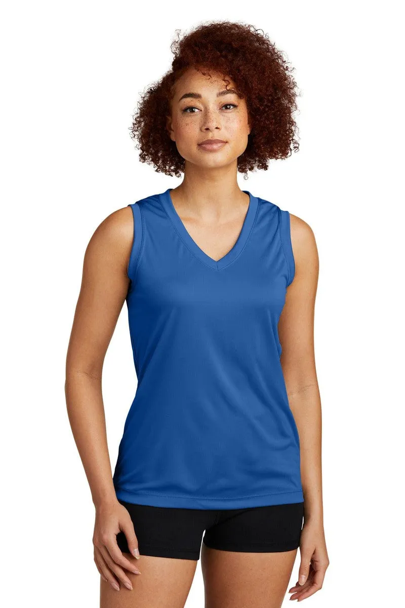 Sport-Tek LST352: Ladies Sleeveless PosiCharge Competitor V-Neck Tee