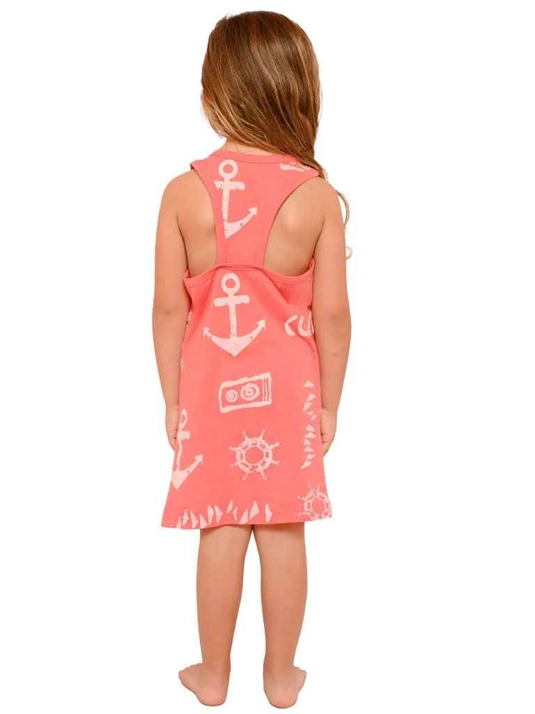 T-back tank jersey dress for girls