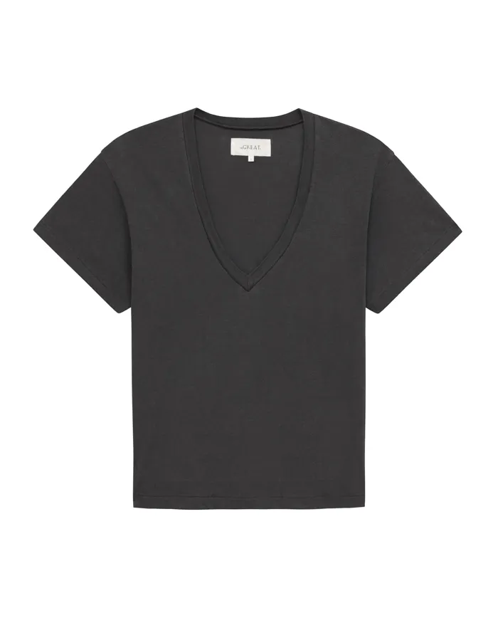 The V-Neck Tee. -- Washed Black