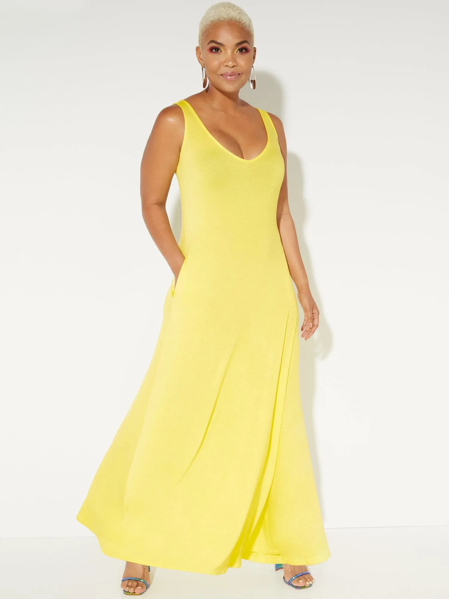 V-Neck Tank Maxi Dress - NY&C Style System