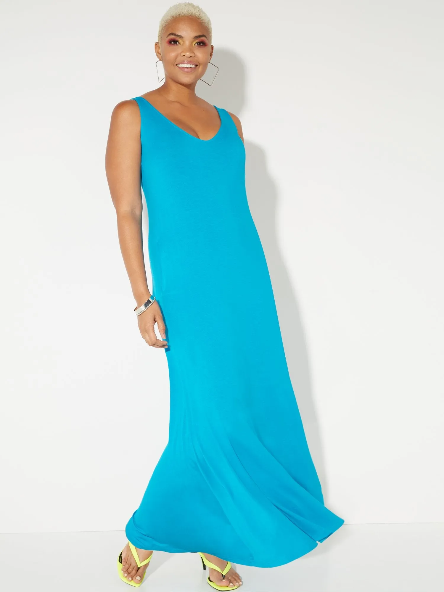 V-Neck Tank Maxi Dress - NY&C Style System