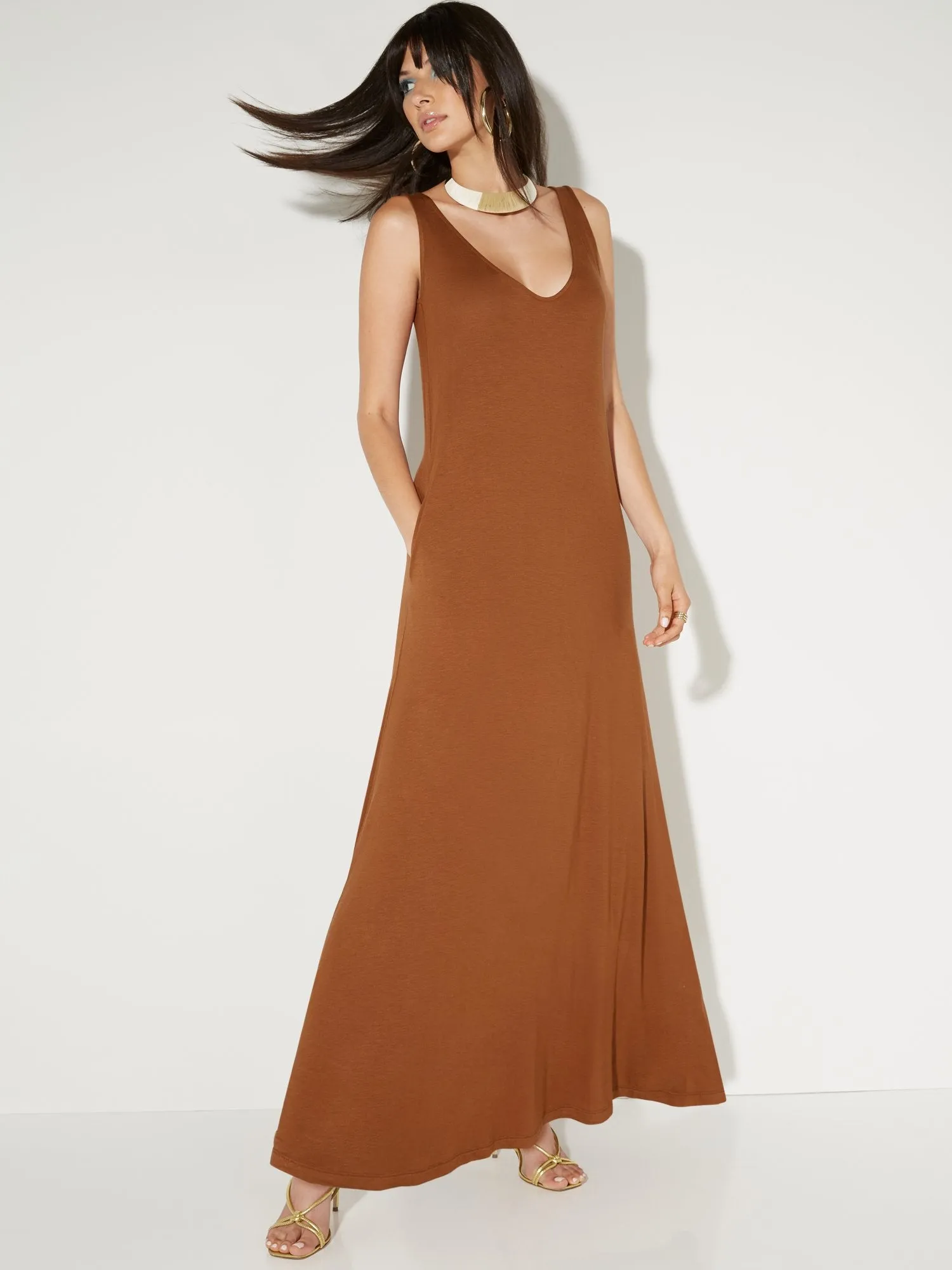 V-Neck Tank Maxi Dress - NY&C Style System