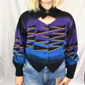 Vintage 80s 90s | Panhandle Slim Western Wear Rodeo Blouse Crop Top | Size M/L