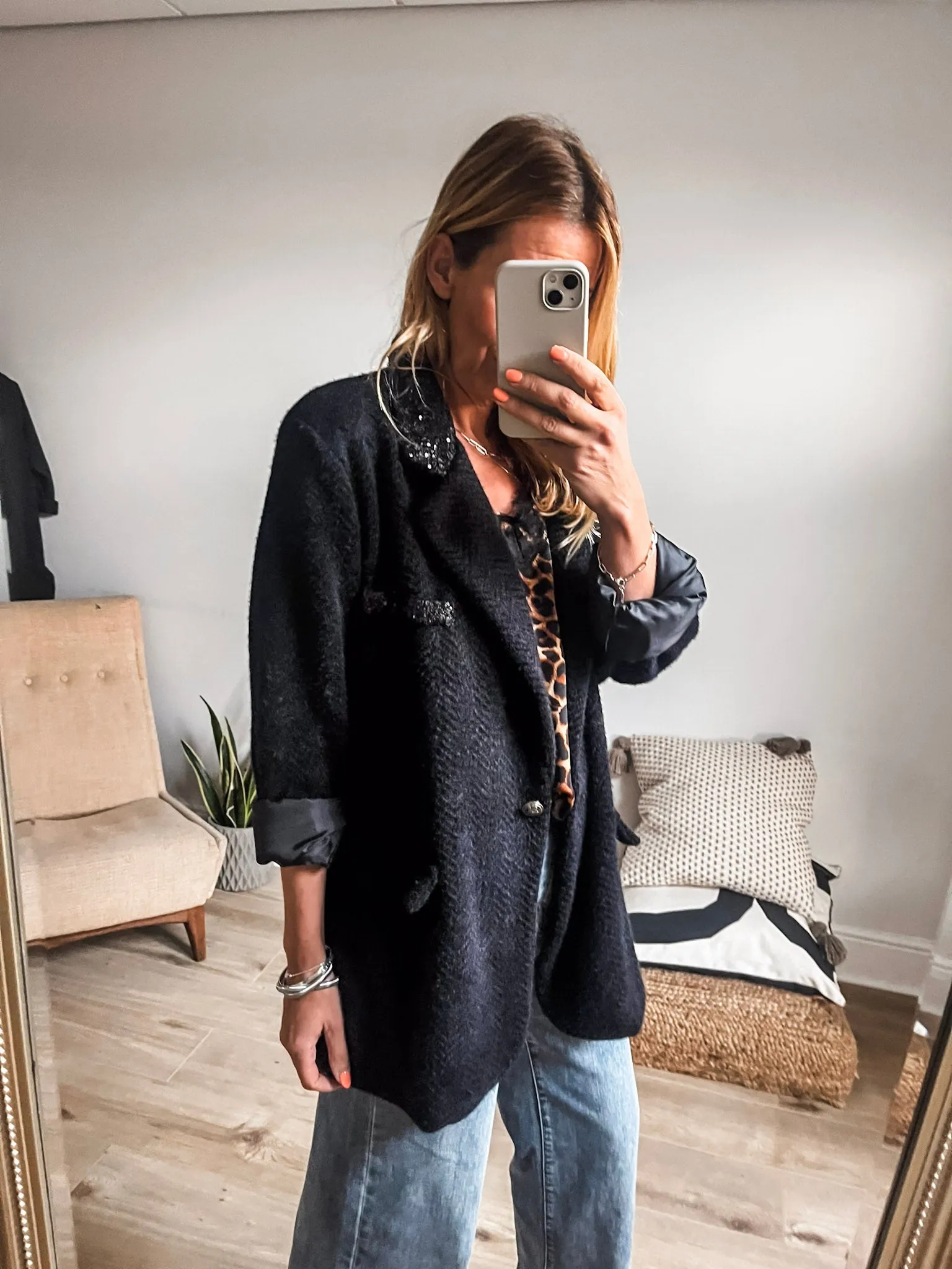 Wool Sequin Blazer