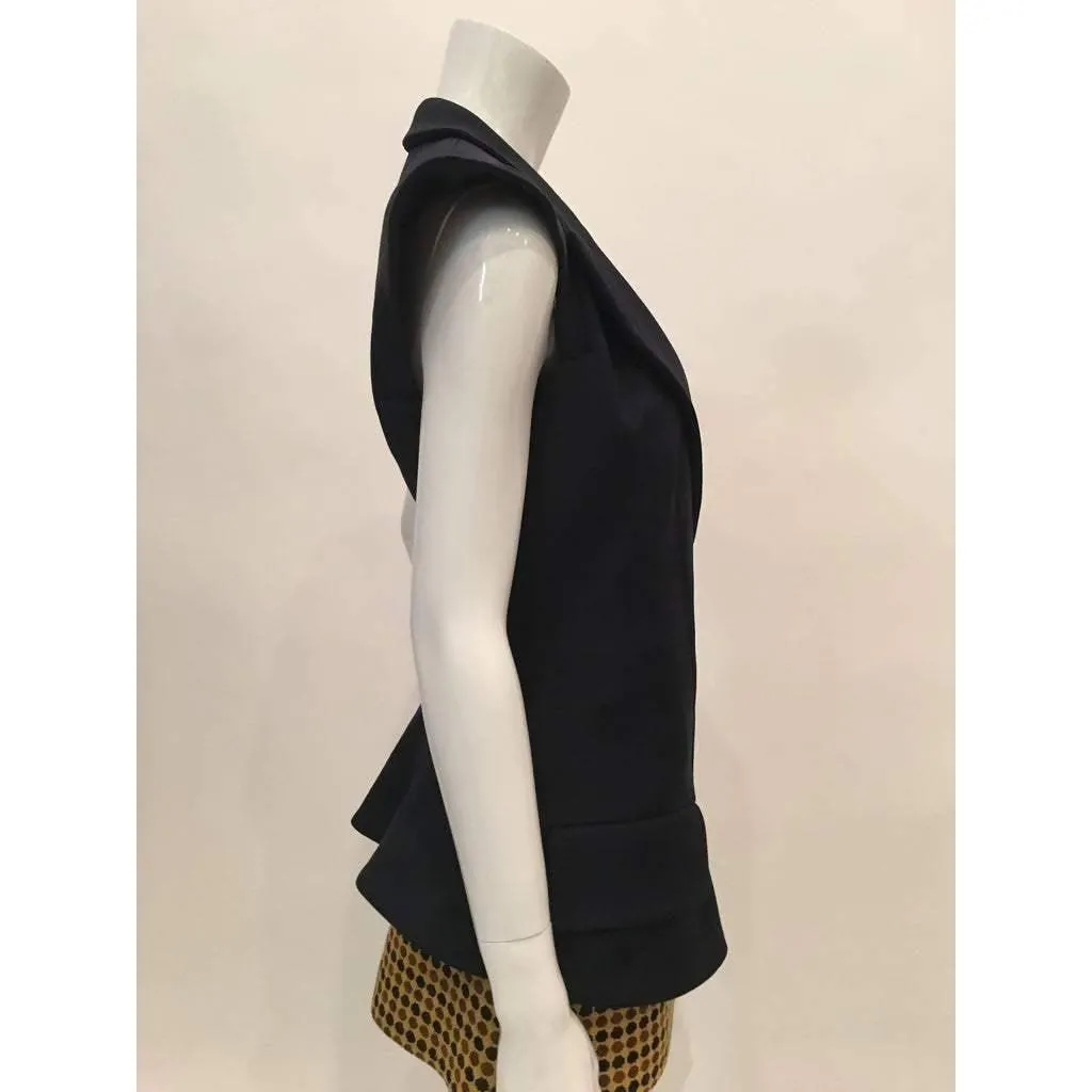 YVES SAINT LAURENT Double Breasted Wool Dark Blue Vest | US 6